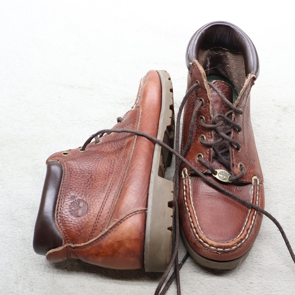 Timberland Mens 7M Chukka Boots Brown Leather Moc Toe Hiking Work Rugged 56344